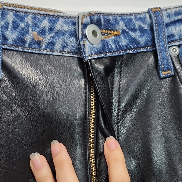 REVOLVE JONATHAN SIMKHAI STANDARD The River faux leather straight leg jeans - Picture 6 of 14